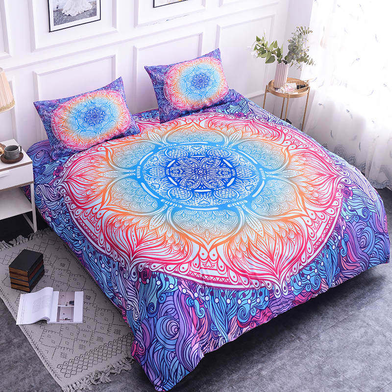 Bohemian Mandala Printed Duvet Cover Set Bedding Sets With Pillow Case Luxury Microfiber Bedspread Home Textiles - OZN Shopping