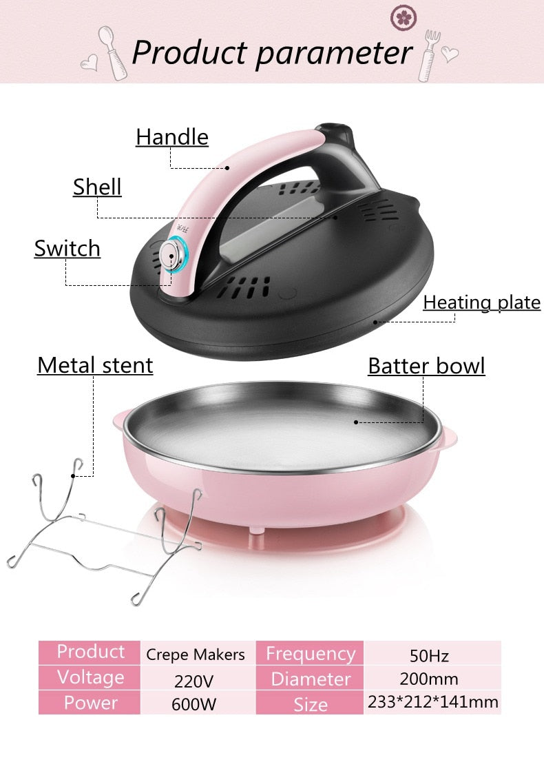 Automatic Non-stick Crepe Makers Pancake Pizza Maker Household Kitchen Tool Electric Baking Pan - OZN Shopping