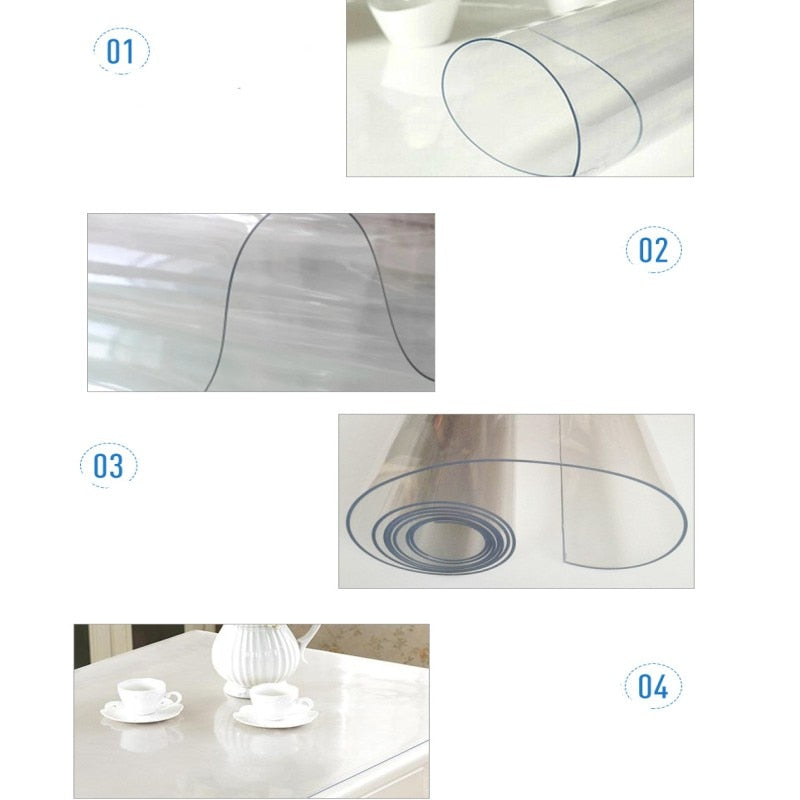 Furniture  Thin Glass Table Mat Cover Protection