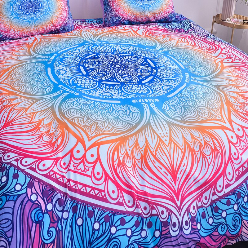 Bohemian Mandala Printed Duvet Cover Set Bedding Sets With Pillow Case Luxury Microfiber Bedspread Home Textiles - OZN Shopping