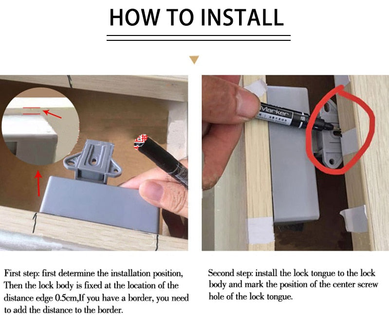 Cabinet Drawer Door Tap Lock