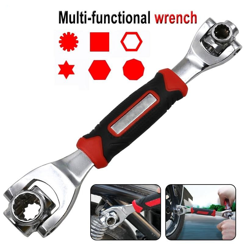 Wrench 48 in 1 Tools Socket Works with Spline Bolts Torx 360 Degree 6-Point Universial Furniture Car Repair 250mm - OZN Shopping