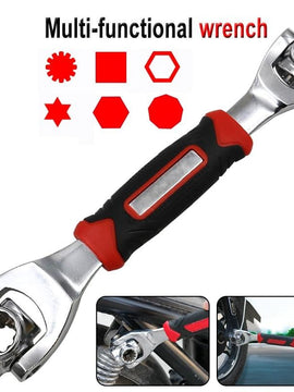 Wrench 48 in 1 Tools Socket Works with Spline Bolts Torx 360 Degree 6-Point Universial Furniture Car Repair 250mm