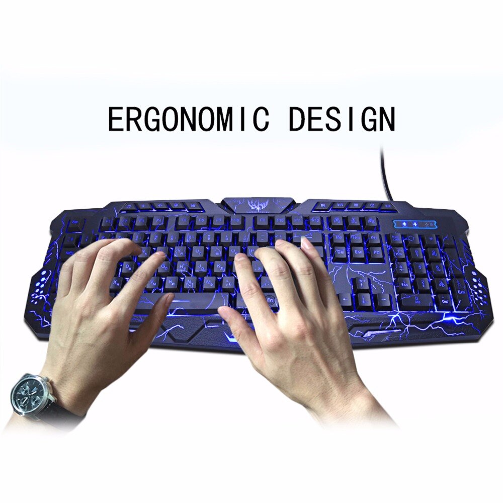 Ergonomic LED Breathing Backlight Pro Gaming Keyboard  & Mouse Combos USB Wired Full Key Professional Mouse Keyboard - OZN Shopping