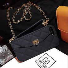 Load image into Gallery viewer, Crossbody Wallet Case Cover For iPhone 14 13 12 Pro 11 Pro XS MAX XR 8 7 Plus Case Card Slot Handbag Purse With Long Strap Chain
