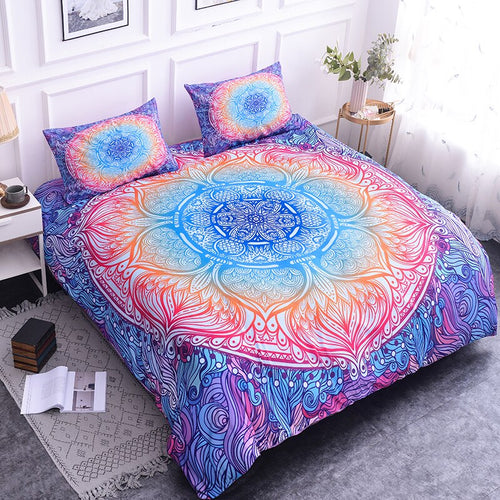 Bohemian Mandala Printed Duvet Cover Set Bedding Sets With Pillow Case Luxury Microfiber Bedspread Home Textiles - OZN Shopping