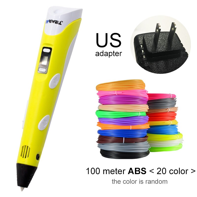 3D Pen LED Screen DIY 3D Printing Pen 100m ABS Filament Creative Toy Gift For Kids Design Drawing - OZN Shopping