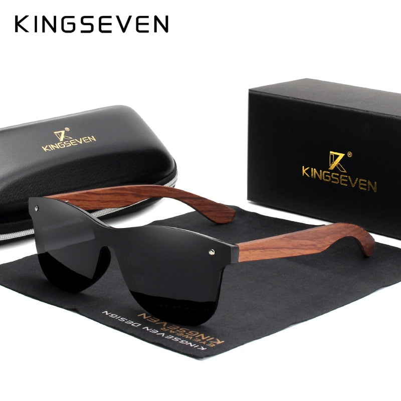 KINGSEVEN Natural Wooden Sunglasses Men Polarized Fashion Sun Glasses Original Wood Oculos de sol masculino - OZN Shopping