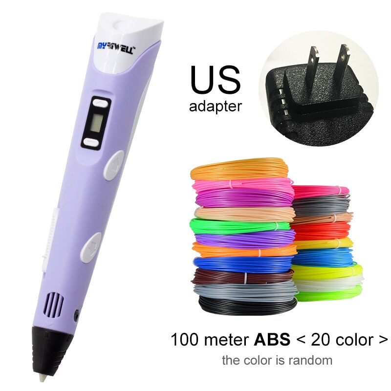 3D Pen LED Screen DIY 3D Printing Pen 100m ABS Filament Creative Toy Gift For Kids Design Drawing - OZN Shopping