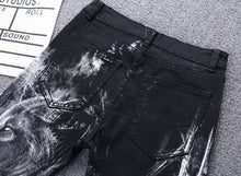 Load image into Gallery viewer, Wolf Printed Jeans Denim Pants - OZN Shopping
