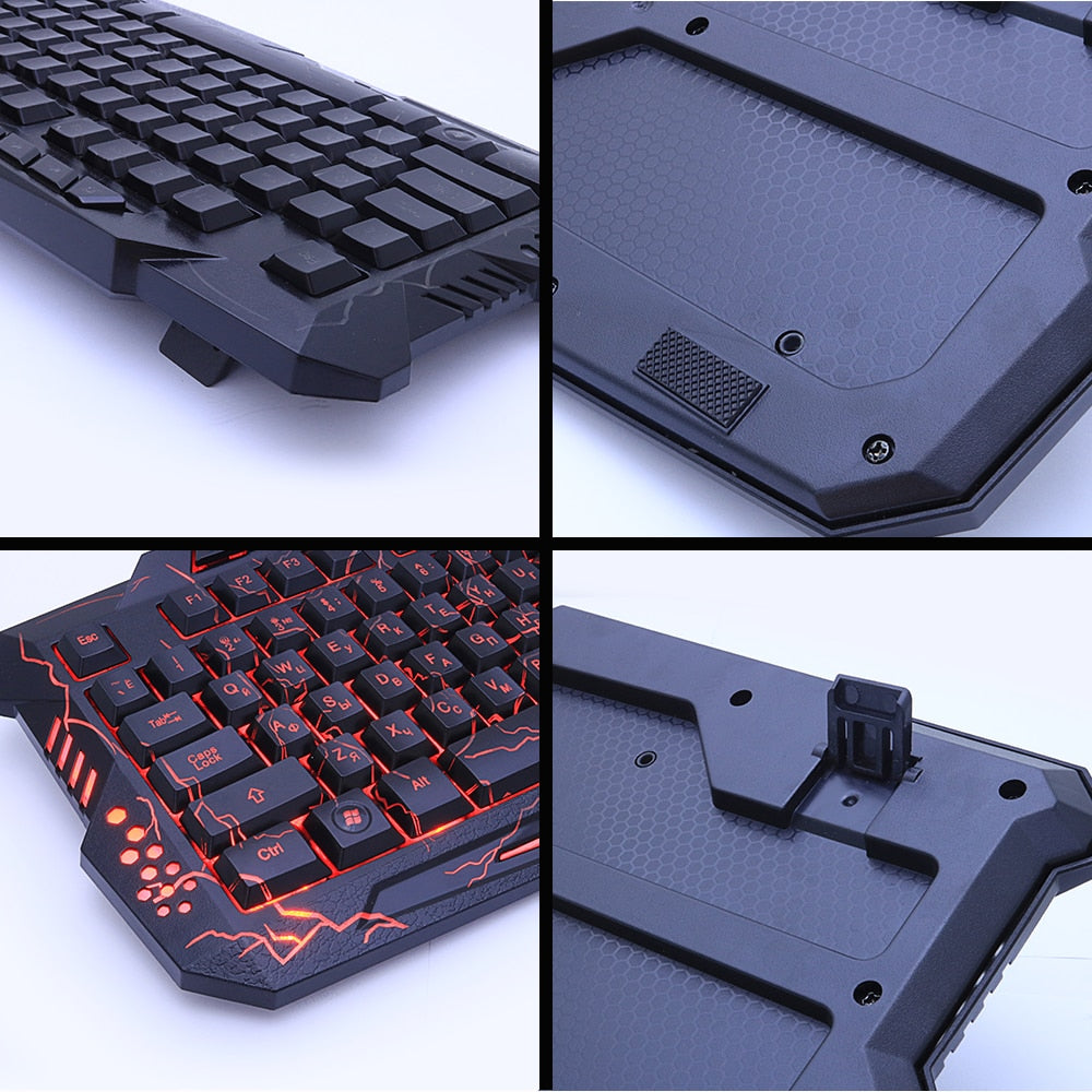 Ergonomic LED Breathing Backlight Pro Gaming Keyboard  & Mouse Combos USB Wired Full Key Professional Mouse Keyboard - OZN Shopping