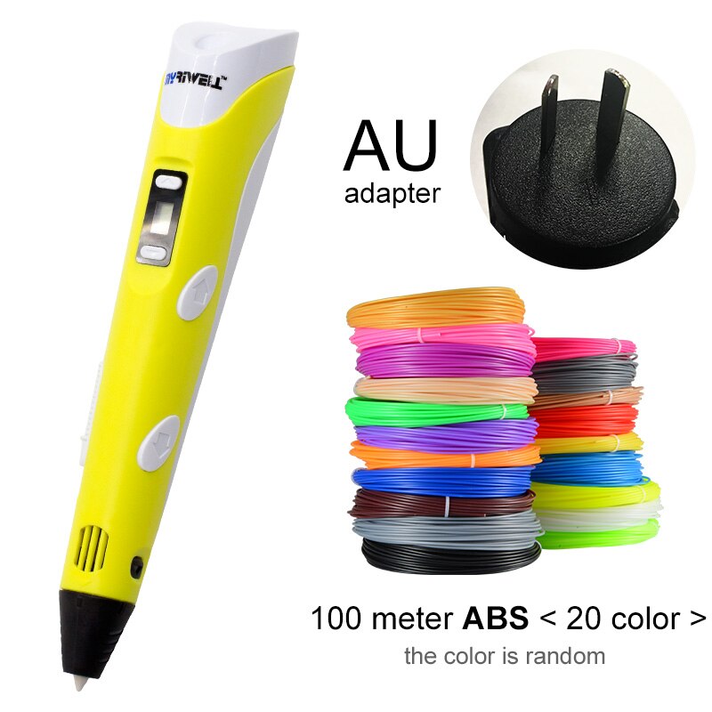 3D Pen LED Screen DIY 3D Printing Pen 100m ABS Filament Creative Toy Gift For Kids Design Drawing - OZN Shopping