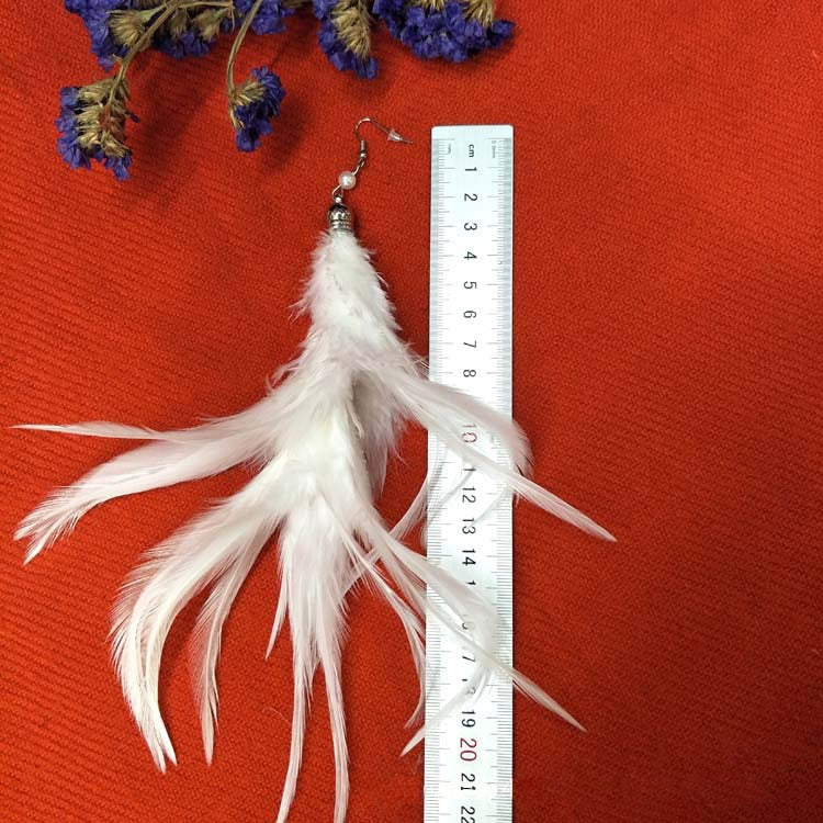 White Feather Fashion Earrings - OZN Shopping