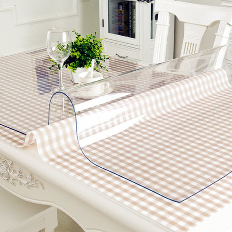 Furniture  Thin Glass Table Mat Cover Protection