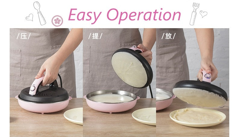 Automatic Non-stick Crepe Makers Pancake Pizza Maker Household Kitchen Tool Electric Baking Pan - OZN Shopping