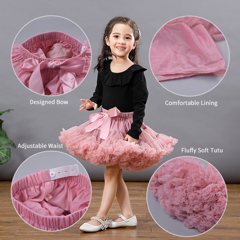 Girl Kids Fluffy Skirt Ballerina Party Clothes - OZN Shopping