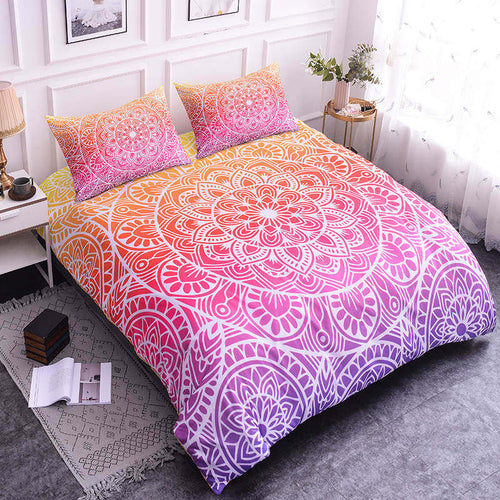 Bohemian Mandala Printed Duvet Cover Set Bedding Sets With Pillow Case Luxury Microfiber Bedspread Home Textiles - OZN Shopping
