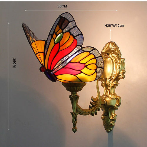Modern Glass Lampshade Batterfly Pyramid Art Wall Lamp - OZN Shopping