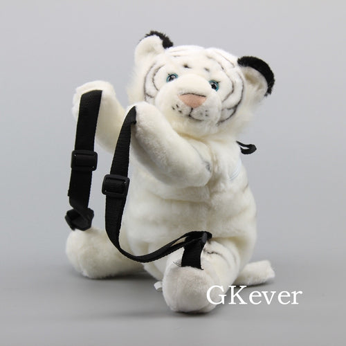 Lovely Tiger Plush Backpack White Color Tiger Stuffed Animals Soft Stuffed Toy Dolls 34 cm - OZN Shopping