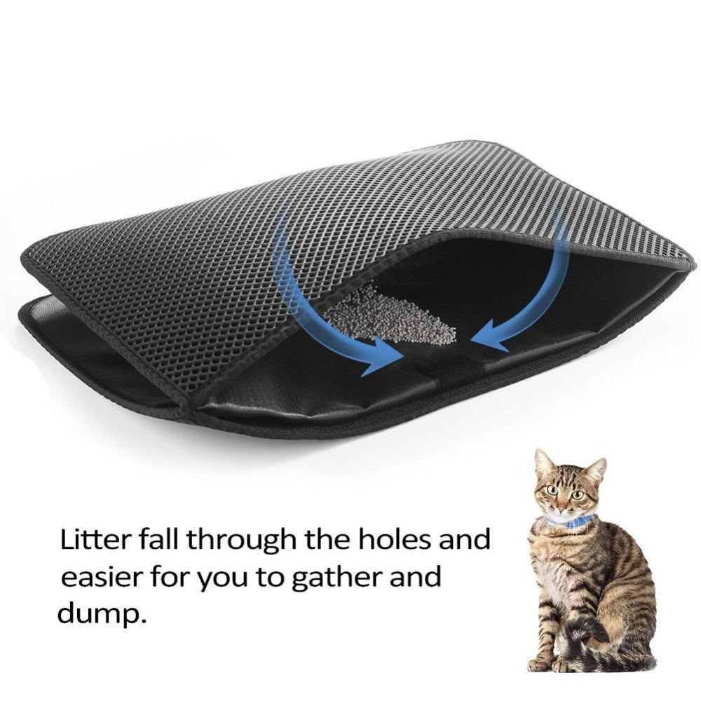 Pet Cat Litter Mat Double Layer Litter Cat Bed Pads Trapping Pets Litter Box Mat Pet Product Bed For Cats House Clean mat - OZN Shopping