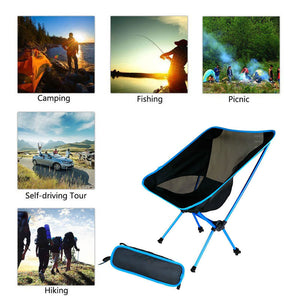 Ultralight Folding Chair Outdoor Camping Chair -   Portable Beach Hiking Picnic Seat Fishing Tools Chair - OZN Shopping