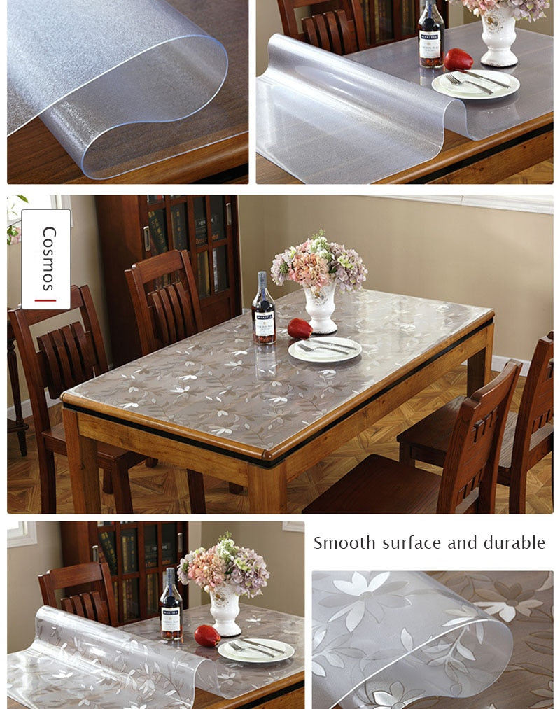 Furniture  Thin Glass Table Mat Cover Protection