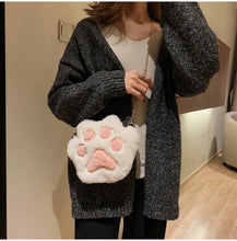 Load image into Gallery viewer, Cute Bear Paw Girls Chain Zipper Shoulder Bag Lovely Children&#39;s Soft Plush Coin Purse Baby Boys Accessories Small Crossbody Bags - OZN Shopping
