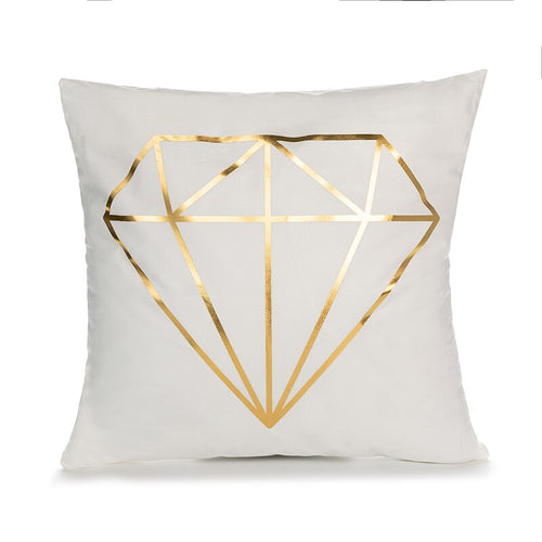 Gold Pillow Case Black And White Golden Painted Pillowcase - OZN Shopping