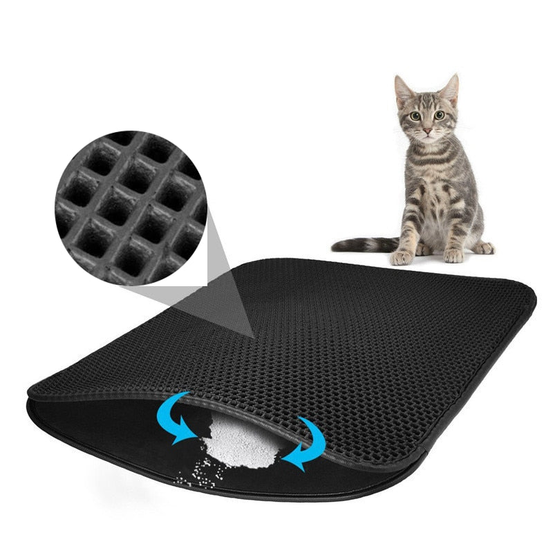 Pet Cat Litter Mat Double Layer Litter Cat Bed Pads Trapping Pets Litter Box Mat Pet Product Bed For Cats House Clean mat - OZN Shopping