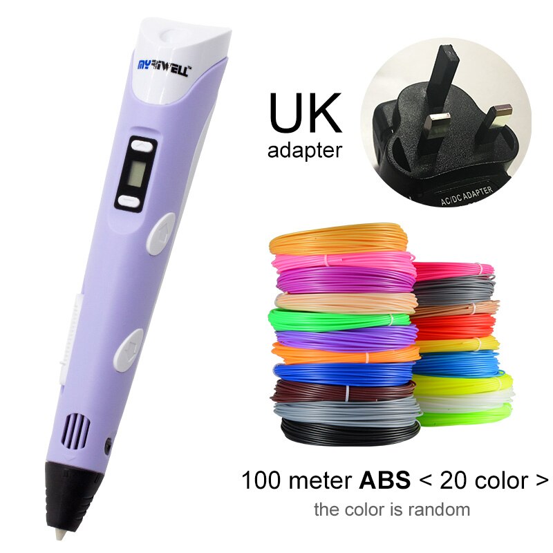 3D Pen LED Screen DIY 3D Printing Pen 100m ABS Filament Creative Toy Gift For Kids Design Drawing - OZN Shopping