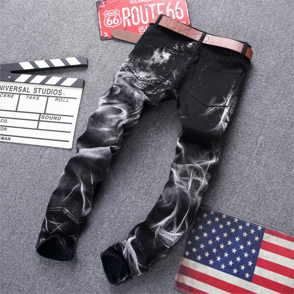 Wolf Printed Jeans Denim Pants - OZN Shopping