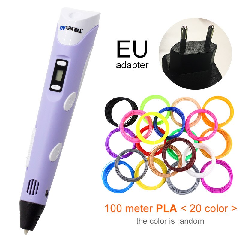 3D Pen LED Screen DIY 3D Printing Pen 100m ABS Filament Creative Toy Gift For Kids Design Drawing - OZN Shopping