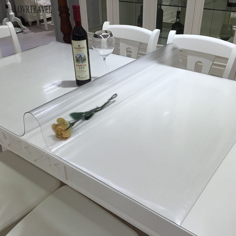 Furniture  Thin Glass Table Mat Cover Protection