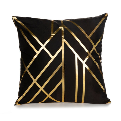 Gold Pillow Case Black And White Golden Painted Pillowcase - OZN Shopping