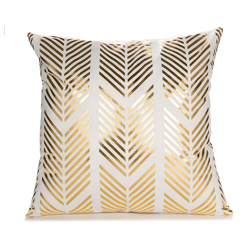 Gold Pillow Case Black And White Golden Painted Pillowcase - OZN Shopping