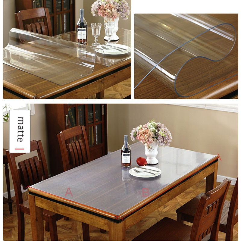 Furniture  Thin Glass Table Mat Cover Protection