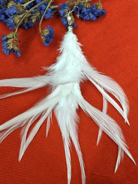 White Feather Fashion Earrings