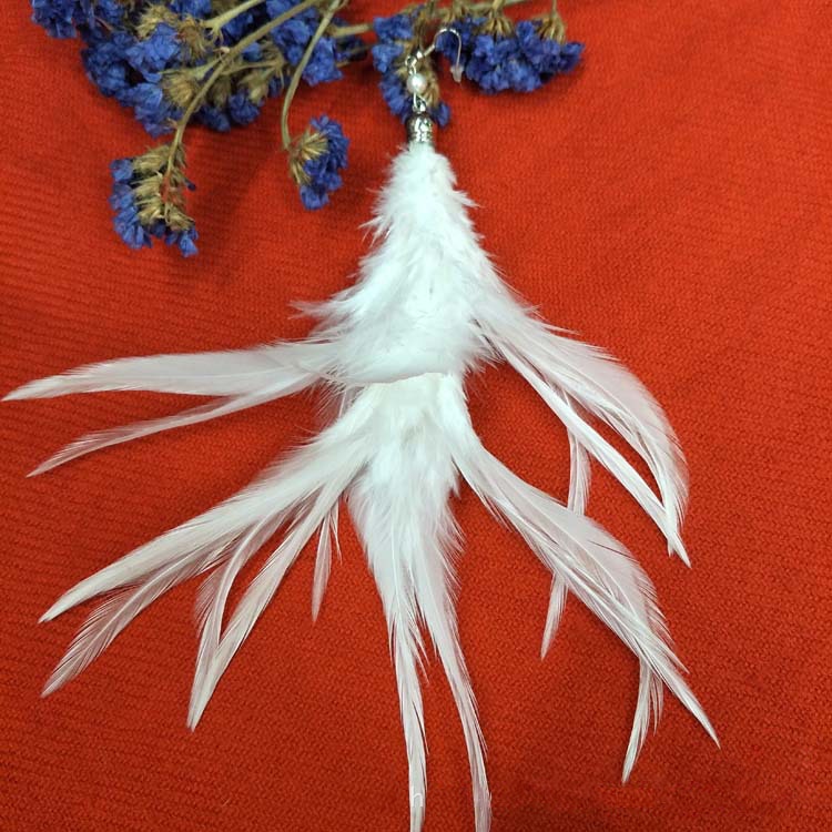 White Feather Fashion Earrings - OZN Shopping