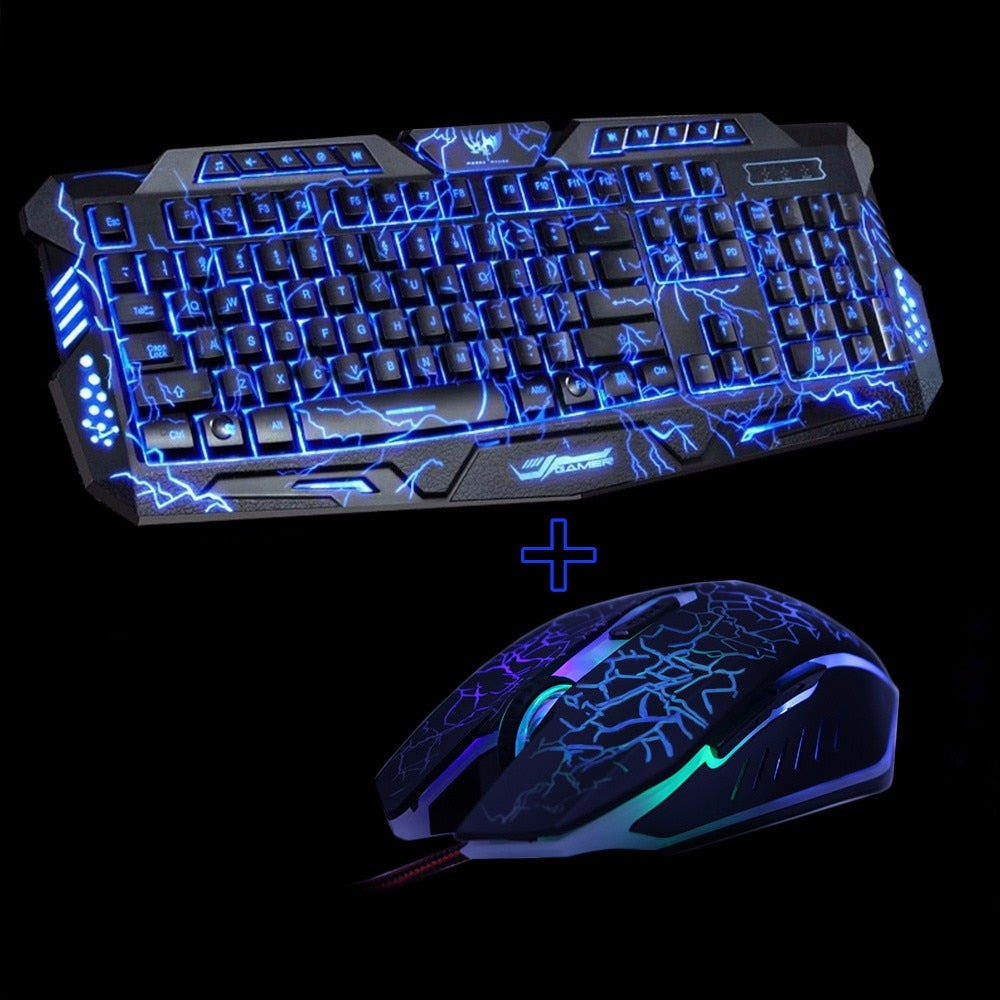 Ergonomic LED Breathing Backlight Pro Gaming Keyboard  & Mouse Combos USB Wired Full Key Professional Mouse Keyboard - OZN Shopping