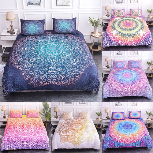 Bohemian Mandala Printed Duvet Cover Set Bedding Sets With Pillow Case Luxury Microfiber Bedspread Home Textiles - OZN Shopping