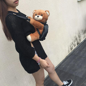 Teddy Bear Leather Backpack - OZN Shopping