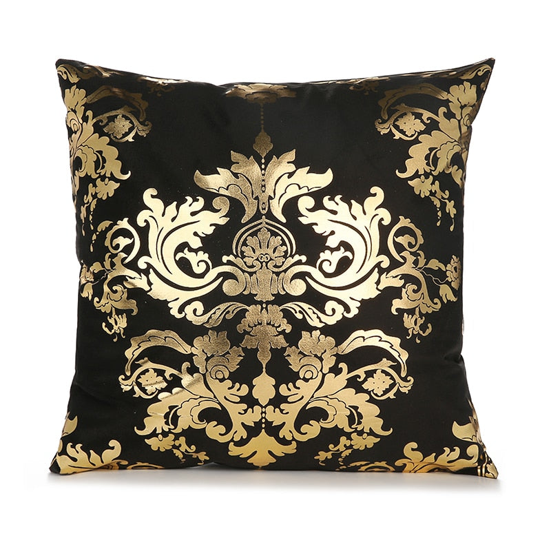 Gold Pillow Case Black And White Golden Painted Pillowcase - OZN Shopping