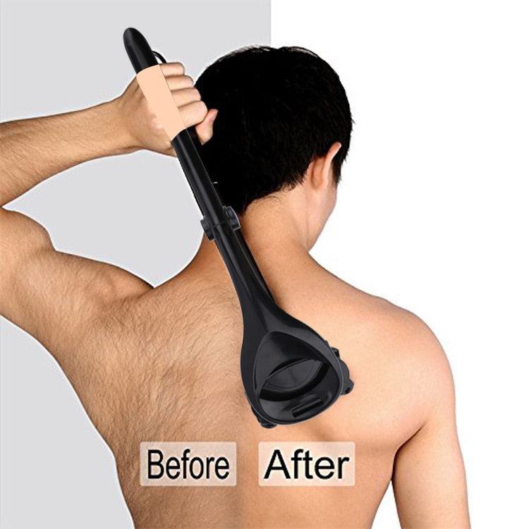 Men Back Shaver 2.0 Back Hair Shaver - ( Two Head Blade Foldable Trimmer Body Leg Razor Long Handle Removal Razors) - OZN Shopping