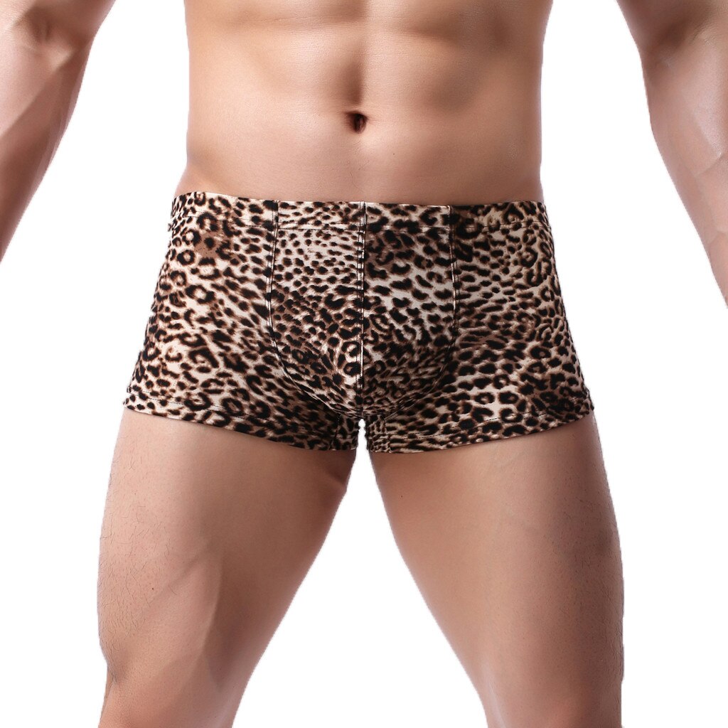 Mens Underwear Leopard-Print Sexy Boxer - OZN Shopping