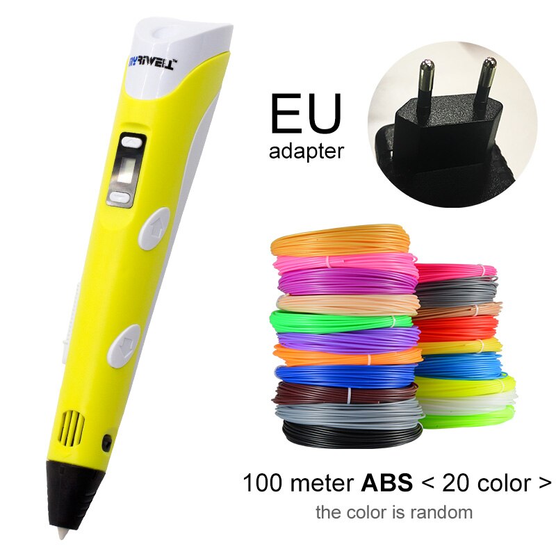 3D Pen LED Screen DIY 3D Printing Pen 100m ABS Filament Creative Toy Gift For Kids Design Drawing - OZN Shopping