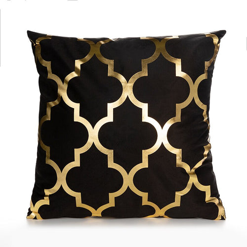 Gold Pillow Case Black And White Golden Painted Pillowcase - OZN Shopping