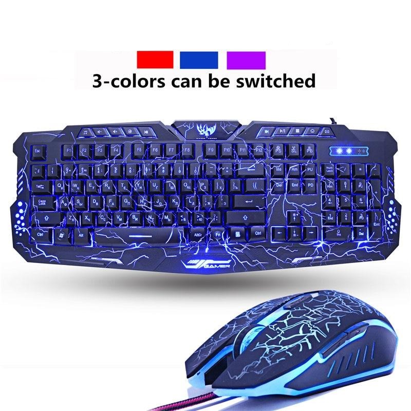 Ergonomic LED Breathing Backlight Pro Gaming Keyboard  & Mouse Combos USB Wired Full Key Professional Mouse Keyboard - OZN Shopping