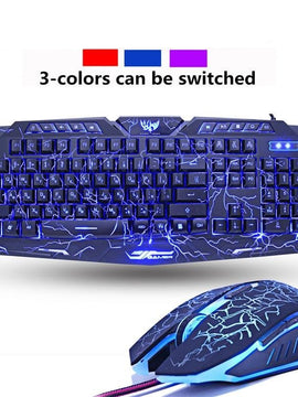 Ergonomic LED Breathing Backlight Pro Gaming Keyboard  & Mouse Combos USB Wired Full Key Professional Mouse Keyboard