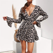 Load image into Gallery viewer, Chiffon Dress Women Leopard Print - OZN Shopping
