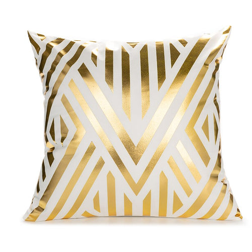 Gold Pillow Case Black And White Golden Painted Pillowcase - OZN Shopping